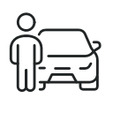 icon of person in front of vehicle