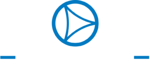 Evolute logo white and blue