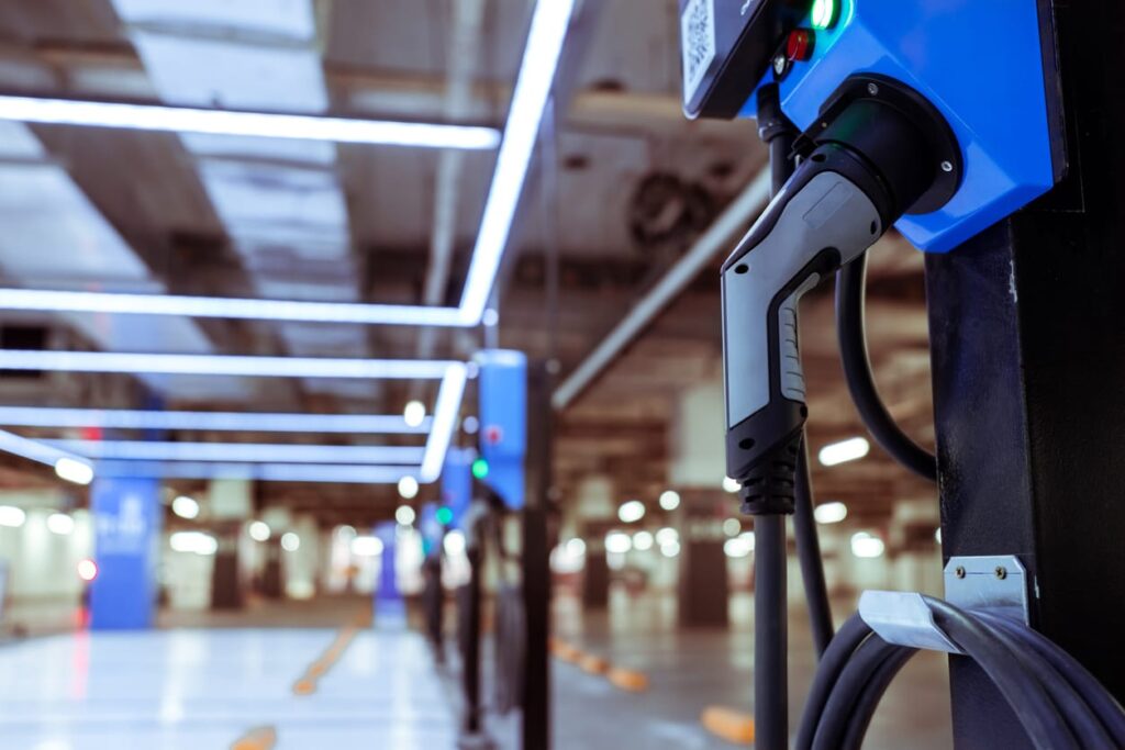 EV chargers in condo parking lot